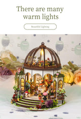 DIY Miniature House Kit,Green Garden Mini House Building Kit with LED & Furniture,Tiny House Dollhouse Kit for Adults Teen Hobby,Wooden Craft Mini Model Kit,Plants Lover Home Decor Birthday Gifts FLYNOVA