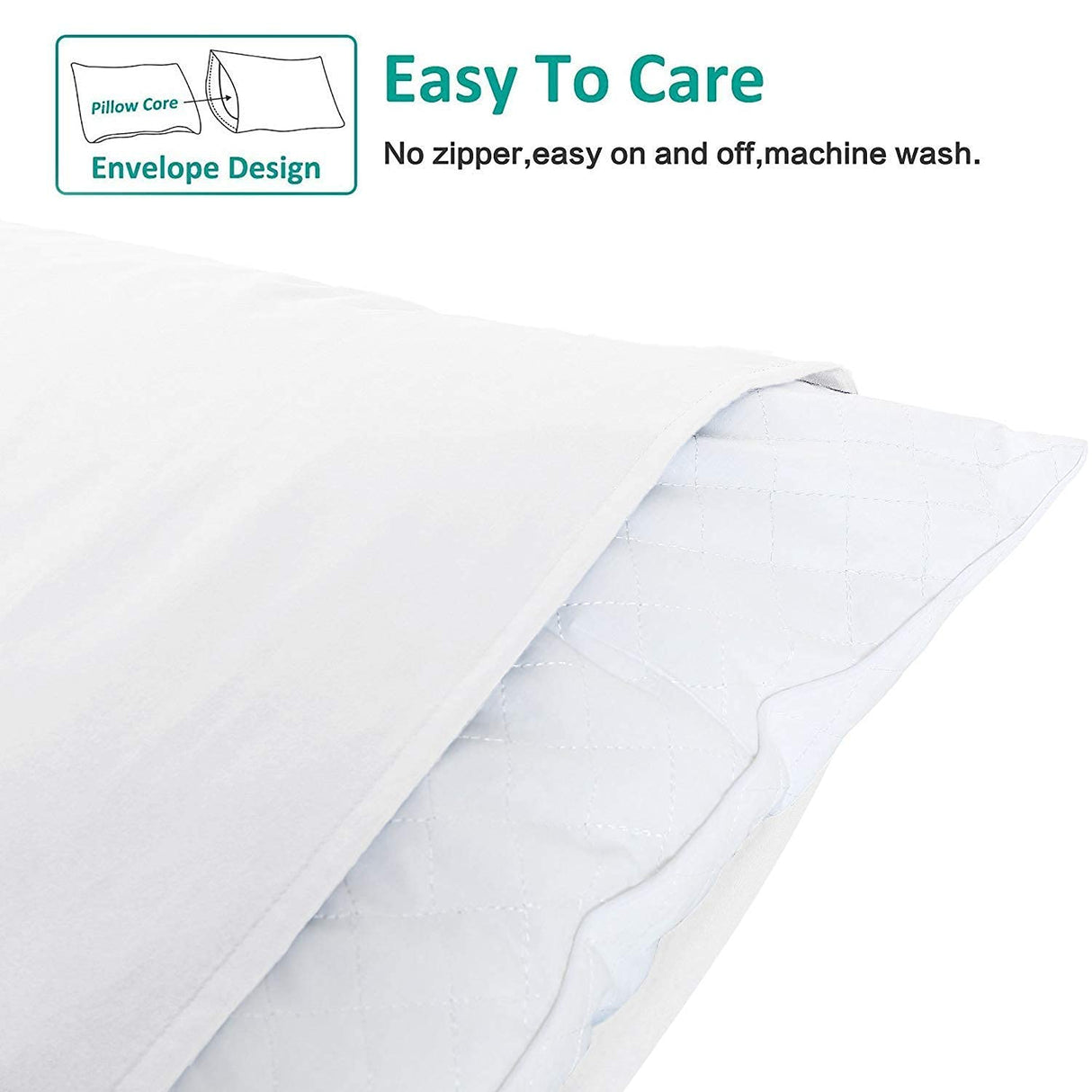NTBAY Queen Pillowcase Set - 4 Pack Brushed Microfiber 20x30 Pillowcases - Soft, Wrinkle-Free, Fade-Resistant, Stain-Resistant, White Pillowcases with Envelope Closure - 20x30 Inches, White NTBAY
