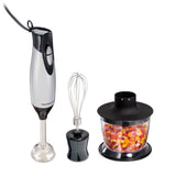 Hamilton Beach 4-in-1 Electric Immersion Hand Blender with Handheld Blending Stick, Whisk + 3-Cup Food & Vegetable Chopper Bowl, 2-Speeds, 225 Watts, Silver and Stainless Steel (59765) Hamilton Beach