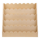 VEVOR 5-Tier Montessori Bookshelf, Scalloped Kids Bookcase, Wooden Book Shelf with 2 Dual Hooks, Daycare Furniture Display Bookshelf for Bedroom, Living Room, Entryway, Nursury, Preschool VEVOR