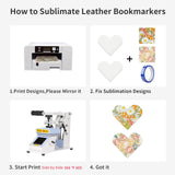 PYD Life 30 Pack Sublimation PU Leather Corner Bookmarkers 2" Heart-Shaped White Blanks for Reading Lover Personalized Reading Gifts PYD Life