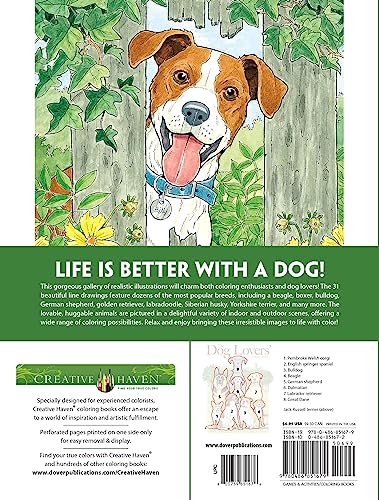 Creative Haven The Dog Lovers' Coloring Book (Adult Coloring Books: Pets) WoodArtSupply