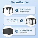 10'×13' Outdoor Louvered Pergola, Aluminum Outdoor Louvered Pergola Patio with Adjustable Roof for Outdoor Deck, Backyard, Garden (10X13FT) GS CHIER