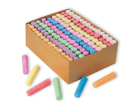 S&S Worldwide Giant Box of Jumbo Sidewalk Chalk, 126 Pieces, 9 Colors - Bulk Set Color Splash Outdoor Colored Chalk for Kids and Toddlers Ages 3+, Non-Toxic S&S Worldwide