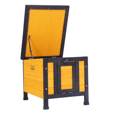 GEGURI Outdoor Cat House Weatherproof, Rabbit Hutch & Indoor Bunny Cage, Wooden Shelter for Feral Cats, Rabbits, Chickens & Small Animals