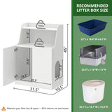 Amunrbrek Large/Tall Litter Box Enclosure, Modern Wooden Litter Box Furniture for XL Litterbox with Open Shelf as Sideboard Cabinet (White) amunrbrek