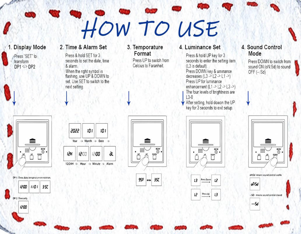 BIOMII Wooden Digital Alarm Clock Electronic LED Time Display,4 Level Adjustable Brightness and Voice Control, Display Time Temperature Date for Bedroom Office Kids and Families,Brown BIOMII