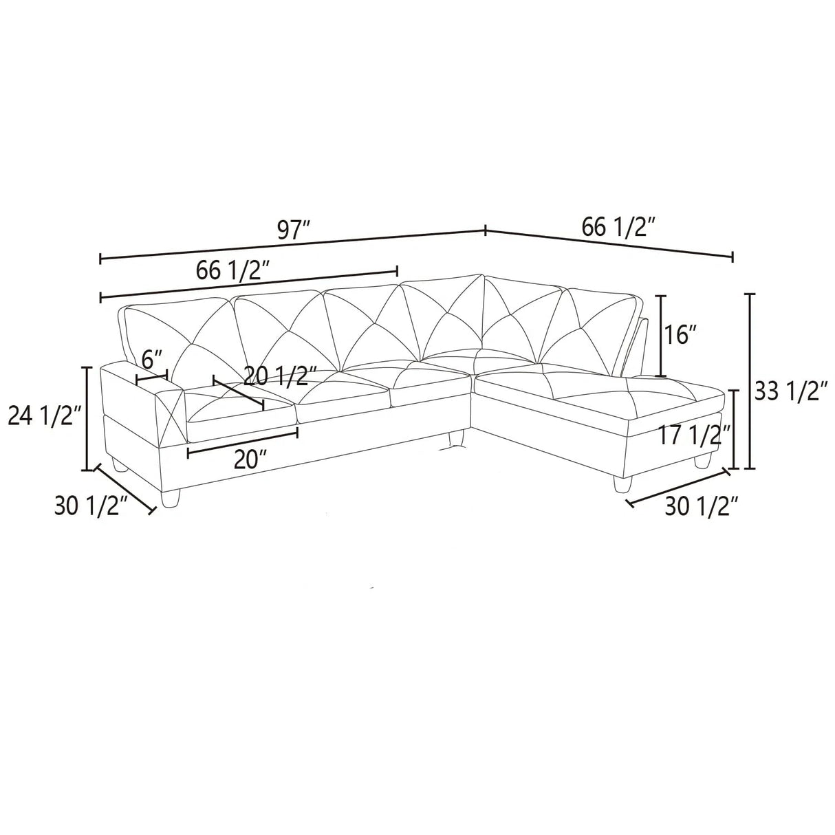 NicBex Sectional Couches for Living Room 2 Pieces Modern Sectional Sofa with Right Chaise Sectional Couch with Solid Frame Classic L Shape Sectional Sofa Set with Flannel Fabric, Brown NicBex