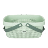 JiatuA Plastic Storage Basket with Handle Portable Shower Caddy Tote Organizer Basket Bin for Bathroom Kitchen Dorm Room Bedroom, Green JiatuA
