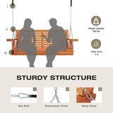 U-MAX Wooden Porch Swing 2-Seater,Swing Bench with Cupholders, Heavy Duty 800 LBS,Hanging Porch Swing Chair for Outdoor Patio Garden Yard(6.5FT&Brown) U-MAX