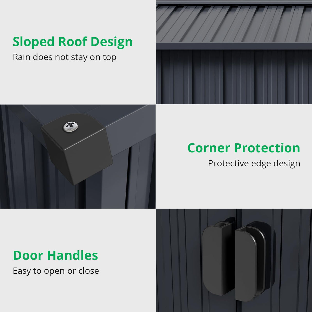 Garvee 8x15 ft Metal Storage Shed with Pitched Roof & Lockable Door, Outdoor Weatherproof Yard Tool Storage Shed for Organizing Bike, Lawn Mower, Tools and Equipment in Backyard, Yard, Lawn, Grey Garvee