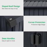 Garvee 8x15 ft Metal Storage Shed with Pitched Roof & Lockable Door, Outdoor Weatherproof Yard Tool Storage Shed for Organizing Bike, Lawn Mower, Tools and Equipment in Backyard, Yard, Lawn, Grey Garvee