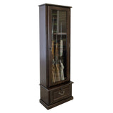 HomeStock 8 Gun Cabinet with Locking Tempered Glass Door and Locking Drop Down Door, Safe Gun Cabinet HomeStock