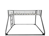 UOCFYK Twin XL Over Queen Bunk Bed for Teens and Adults, Heavy-Duty Metal Bunk Bed Frame with Full Length Guardrail and Ladder, Noise Reduced & No Box Spring Needed, Black UOCFYK