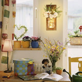 Rustic Wall Sconces Mason Jar Sconces Handmade Wall Art Hanging Design with Remote Control LED Fairy Lights and White Peony,Christmas Decor Gift Farmhouse Wall Home Decor Living Room Lights Set of Two Homecor