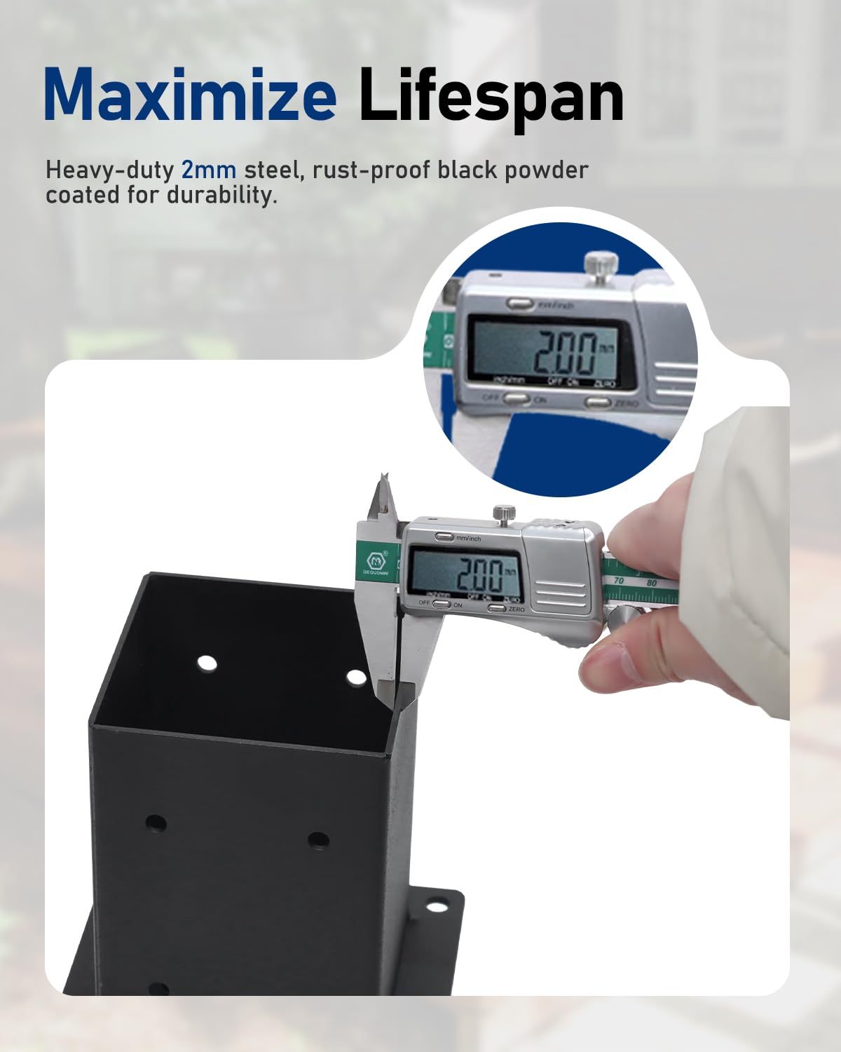 vikofan Heavy Duty 4x4 Post Base Kit - Black Powder-Coated Metal Post Brackets for 3.5"x3.5" Posts, Fit for Wood & Concrete Installations - Perfect for Deck, Fence, Mailbox, Pergola Supports (8-Pack) vikofan