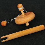 Lehman's Marvelous Amish Handmade Wooden Spinning Top Child Toy with Handle Lehman's