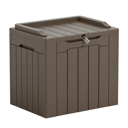 Greesum 31 Gallon Resin Deck Box Large Outdoor Storage for Patio Furniture, Garden Tools, Pool Supplies, Weatherproof and UV Resistant, Lockable, Dark Black