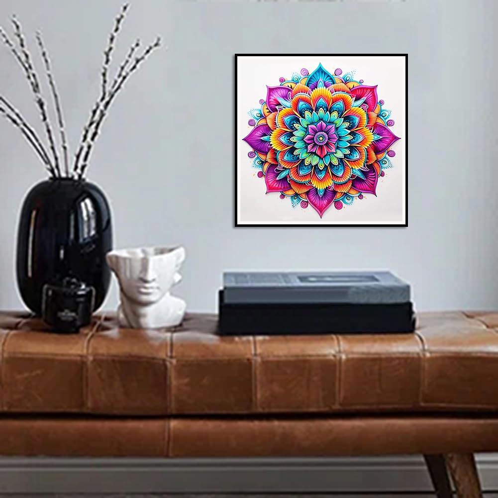 PFFNGPEN Diamond Painting Kits for Adults, 5D DIY Diamond Art Kits for Beginners, Full Drill Round Diamond Art for Home Wall Decor,Mandala, 12x12 inch PFFNGPEN