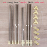 RAREFTI Canopy Bed Frame Twin Size Adjustable Bed Canopy Post Poles, Stainless Steel Bed Canopy Frame Poles for Four Corner Bed Platform Bed Bunk Bed, Silver(Canopy Frame Only) RAREFTI