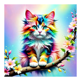 SJUTOUCI Diamond Painting Kits for Adults, Cat Diamond Art Kits, Round Full Drill Bead Gem Art, 5D DIY Paint with Diamonds Crafts for Home Wall Decor Gift 12x12inch SJUTOUCI