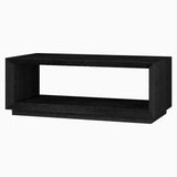 Henn&Hart 48" Rectangular Coffee Table with Open Storage Shelf for Living Room, Family Room, or Office, Black Grain Henn&Hart