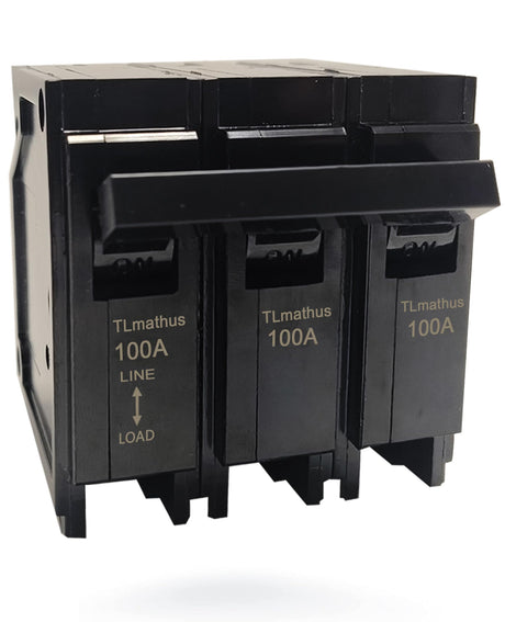 Q3100 100-Amp Three Pole Type QP Circuit Breaker Plug-in Mount Standard MCB Thermal Magnetic Protection, 10KA 120/240V, Compatible with Siemens PL and ES Series Load Centers(3P 100A) TLmathus