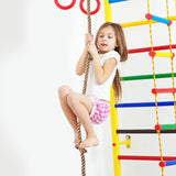 Yangbaga Wooden Round Disc Rope Swing 51”-73” Adjustable Climbing Rope Tree Swing with Hanging Strap Snap Hook and Felt Protectors for Kids Outdoor Brown Yangbaga