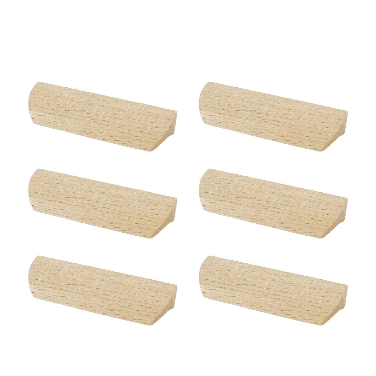 Tsnamay 6Pcs Unfinished Wood Solid Furniture Pulls Handles,Unfinished Unpainted Paintable Wooden Handles Cupboard Closet Drawer Handle Pull,Length Tsnamay