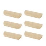 Tsnamay 6Pcs Unfinished Wood Solid Furniture Pulls Handles,Unfinished Unpainted Paintable Wooden Handles Cupboard Closet Drawer Handle Pull,Length Tsnamay