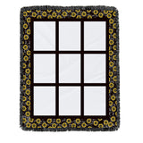 Yunhuy Sublimation Blanks Flannel Throw Blanket,330GSM Soft Lightweight Custom Personalised Sublimation Photo Blanket with 9/15/20 Panels (Sunflower 9 Panels, 60'' x 50'') Yunhuy