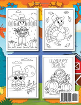 Thanksgiving Coloring Book for Kids: Super Cute and Cozy Easy Designs with Turkeys, Pumpkins, Pilgrims, Autumn Leaves, and Harvest Scenes! WoodArtSupply