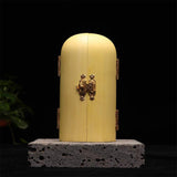 Ulalaza Boxwood Buddha Statue Solid Wood Carvings Carved Locker Box Sculpture Decoration Ulalaza