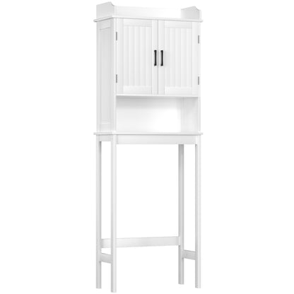 VEIKOU Over The Toilet Storage Cabinet, Bathroom Cabinet Over Toilet, Freestanding Over The Toilet Storage/Adjustable Shelf, Storage Rack, White