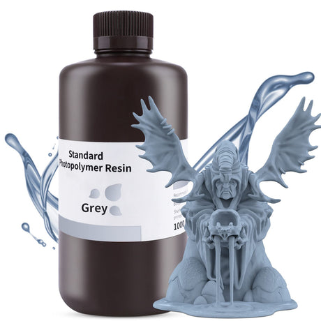 ELEGOO 3D Printer Resin, 405nm Fast UV Curing Standard Photopolymer Resin, High Precision, Non Toxic 3D Resin for Saturn 4/Saturn 3/Mars 5/Mars 4, LCD/MSLA/DLP 3D Printing, Grey 1000G Deeplee