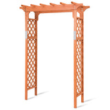 Tangkula 88-Inch Wooden Garden Arbor with Trellis, Decoration Outdoor Rose Arbor with Metal Connection for Climbing Plants, Wedding Arch for Ceremony, Bridal Party, Archway, Lawn, Patio Tangkula