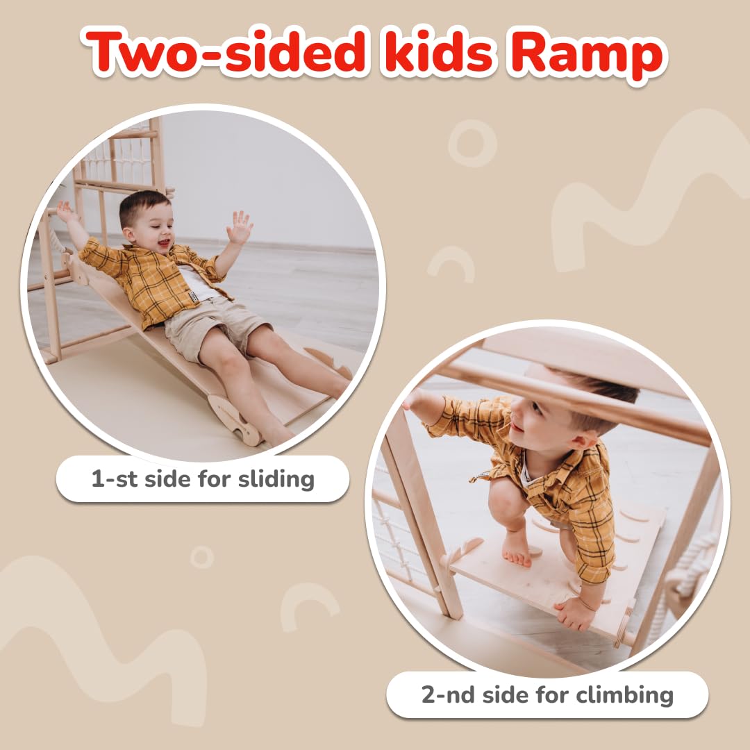 Woodandhearts Indoor Playground, Made in EU Jungle Gym for Kids Ages 1-4, Toddler Jungle Gym, Kids Playground, Jungle Gym for Kids Ages 1-4, Toddler Jungle Gym, Montessori Play Gym Wood And Hearts