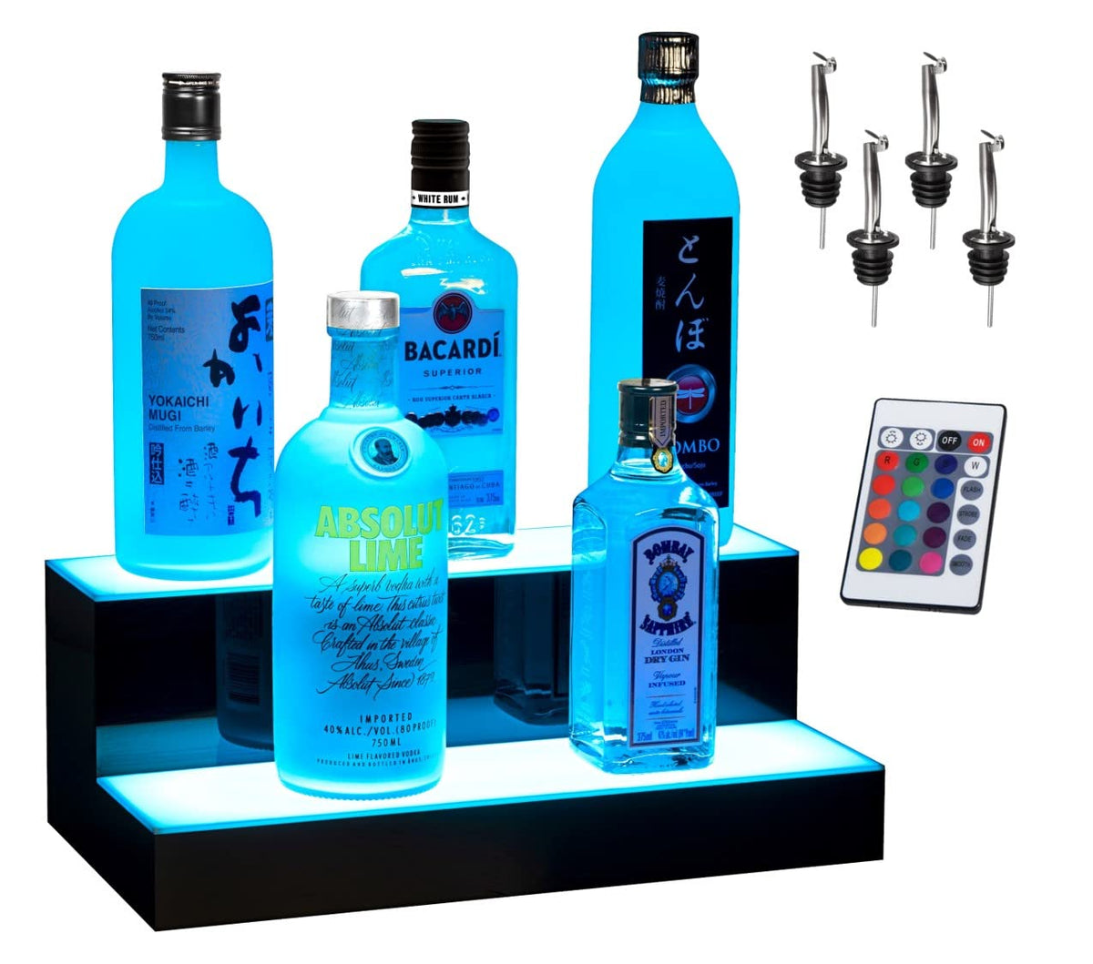 Boss Premium® BarUSA™ LED Lighted Bar Shelf Display Liquor Bottle Alco ...
