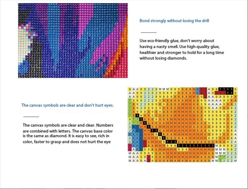 VOAA Adult Square Diamond Art Set, DIY Halloween Horror Witch Sanderson Sisters Diamond Painting Landscape Square Drill, Home Office Wall Decoration Mosaic Gemstone Art, 16 "x12 VOAA