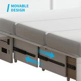 Mjkone Queen Murphy Bed, Cabinet Bed with Tri-fold Mattress/Built-in USB Charging Station/Drawers/Bedside Panel, Space Saving Hidden Adult Guest Beds, Murphy Chest Cabinet Beds for Bedroom - White Mjkone