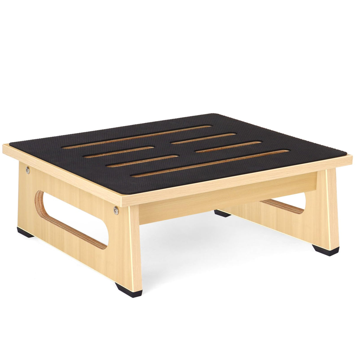 Wooden Step Stool for Kids with Non-Slip Rubber Feet Step, Heavy Duty Platform Stepping Stools for children with 450 LBS Capacity for Bedroom Kitchen Bathroom, Bed Steps for High Beds, Bedside Support Natree