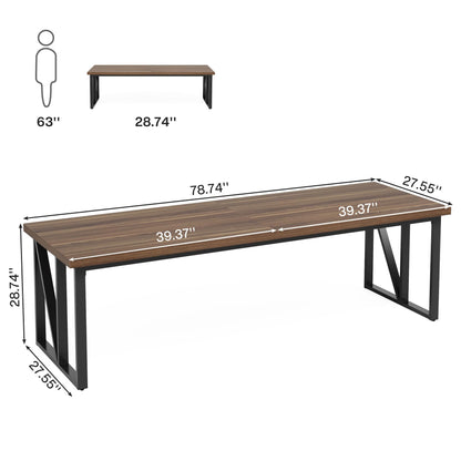 Tribesigns Dining Room Kitchen Table: 78.7 Inches Rectangular Long Dining Table for 8-10 People, Wood Large Kitchen Table with Heavy-Duty Frame, Farmhouse Dinner Table for Family - WoodArtSupply