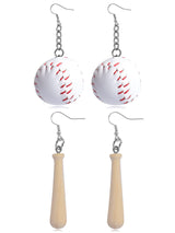 Baseball Earrings for Women 3D Leather Baseball Drop Dangle Earrings Baseball Bat Drop Earrings Baseball Jewelry Baseball Player Gifts Frodete