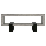 CARTESIAN Modern Engineered Wood Coffee Table, Gray Driftwood, Multi-Level Design, Living Room Furniture, 47.25x23.50x19.25 Inches CARTESIAN