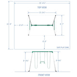 Backyard Discovery Big Brutus Galvanized Steel Swing Set Kit with Classic A-Frame, Two Belt Swings, One Trapeze Bar, Easy Assembly, Heavy-Duty Powder-Coated Steel, Weather-Resistant, Outdoor Playset Backyard Discovery