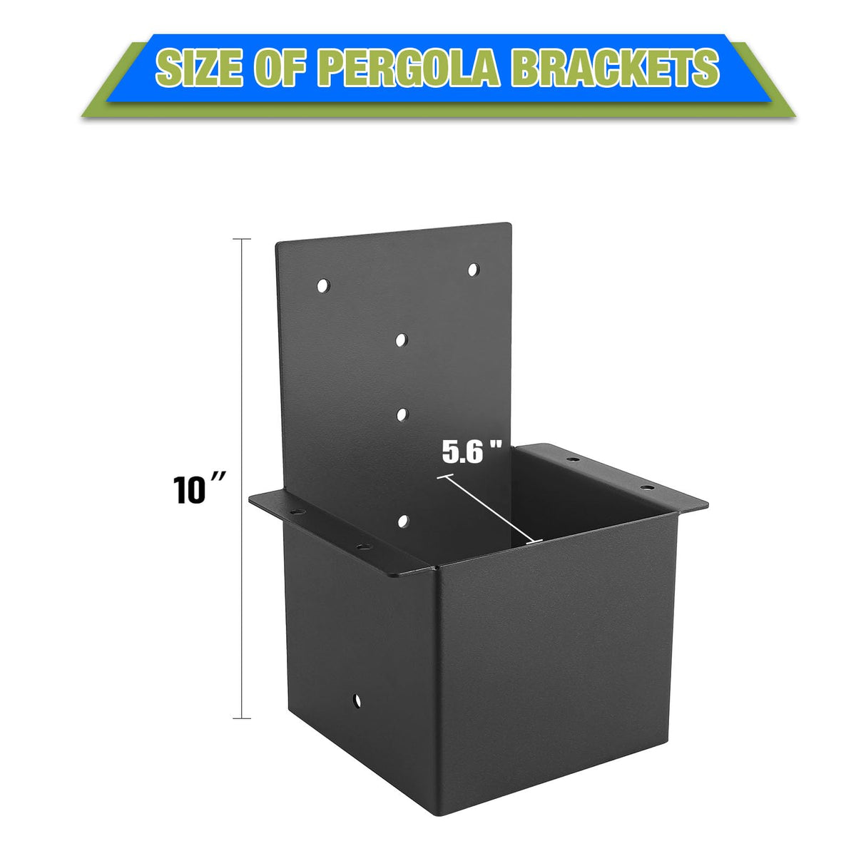 4 Pcs Pergola Brackets 6x6 (Actual 5.6 "x 5.6") Rafter Post Brackets，Deck Railing Brackets, Pergola Kit for Wood Posts or Deck Railing (with Screws) XIHUWZ