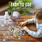 YAKAMOZ Jigsaw Puzzle Glue with Sponge Head for Adults Clear Water-Soluble Craft Puzzle Glue Quick Dry for 1000/1500/3000 Pieces of Puzzle,120ML YAKAMOZ