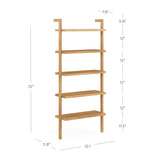Nathan James Beacon Bohemian 5 Tier Bookshelf, Wall Mounted Bookcase, Solid Wood Bookshelf in Warm Pine Nathan James