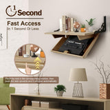 DOLEMODUO Hidden Shelf for Gun, Wall Mounted Hidden Gun Storage Shelf with Lock, Solid Wood Hidden Compartment Furniture DOLEMODUO