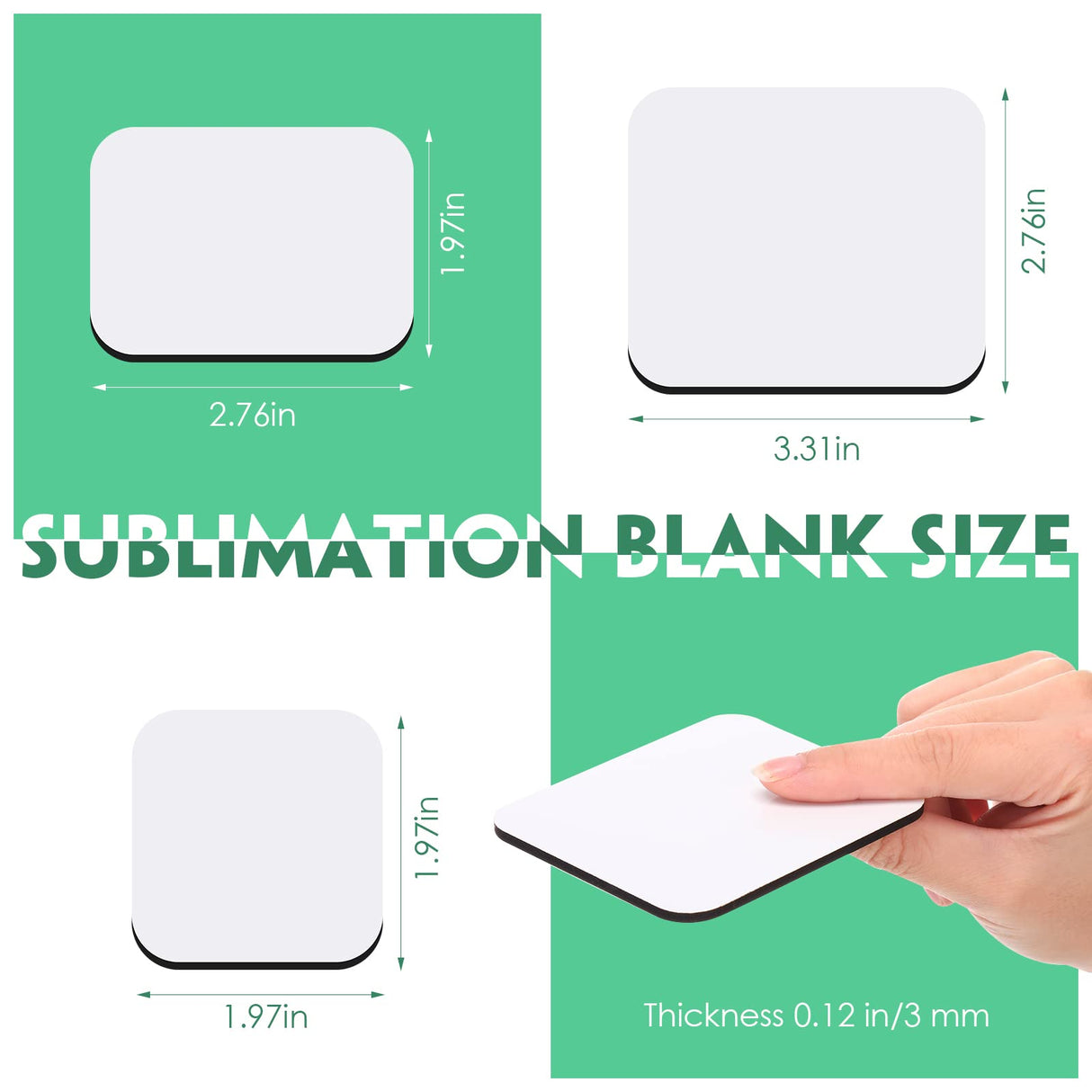 Xuhal 60 Pcs Sublimation Magnet Blanks Sublimation Blank Refrigerator Magnets Products for Kitchen Microwave Oven Office Decor, with 30 Pcs Square Blanks and 30 Pcs Fridge Magnets, 3 Sizes Xuhal